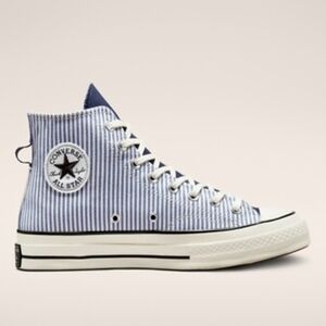 Converse Blue and White Striped High-Tops